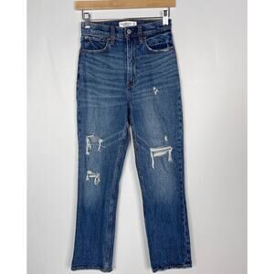 Abercrombie and Fitch 25 The Ankle Straight Ultra High Rise Curve Love Jeans 0R